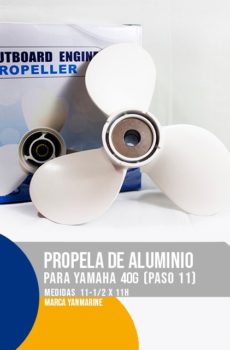 Propela de aluminio para Yamaha 40G medidas 11-1/2 X 11H